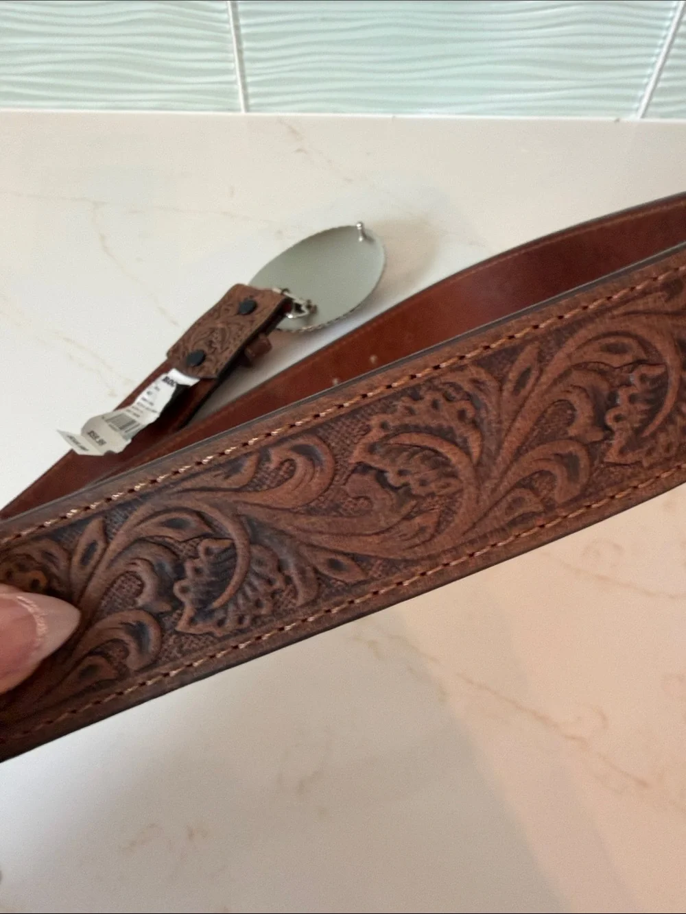 Boot Barn brown tooled
